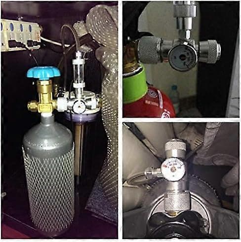 CO2 Regulator til akvarier CO2 Trykmåler til individuelle akvarier Akvatisk installation med justerbart tryk CO2-system (W21.8)