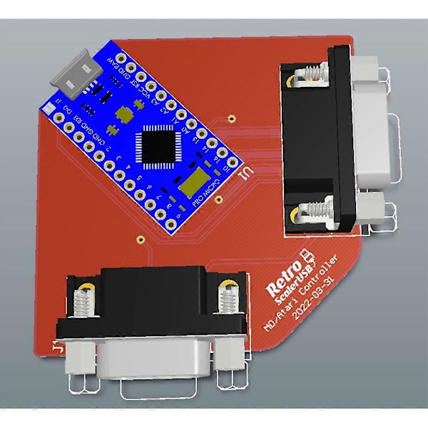 Gamepad USB-adapter for SegaGenesis/MD - Støtte for Raspberry-Pi/Mister-/PC