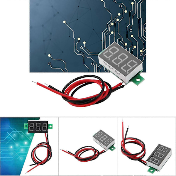 Digital Voltmeter 0.36 tum Två Trådar DC 2.5-30V Digital LED Display Spänningsmätare (Röd)