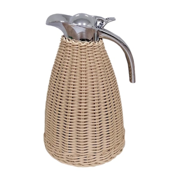 Termokande i rustfrit stål, kaffekande, drikkekande, vakuumisoleret kande med låg til vand, drikkevarer, køleskab, picnic