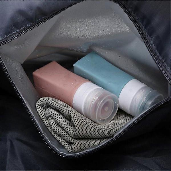 Foldbar fitness taske Vandtæt Tote Duffle Taske Håndtaske Stor Kapacitet Rejse sport, 1 stk - sort