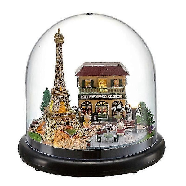 Dockhus Casa Miniatyr DIY Dockskåp Med Möbler Transparent Skydd Trä Mini Hus Leksaker För Barn Julklapp