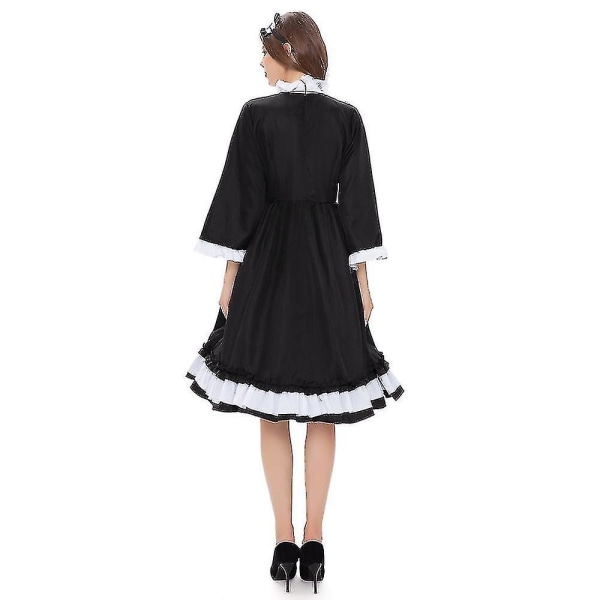 Halloween Cosplay Maid Uniform puku Seksikäs puku Japanilainen kissanainen univormu esiliina piikaasu korkealaatuinen M