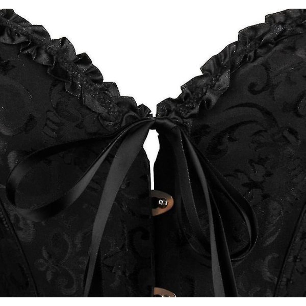 Tflycq Tube Top Jacquard Gothic Palace Korsett Vest Shapewear Korsett Black M