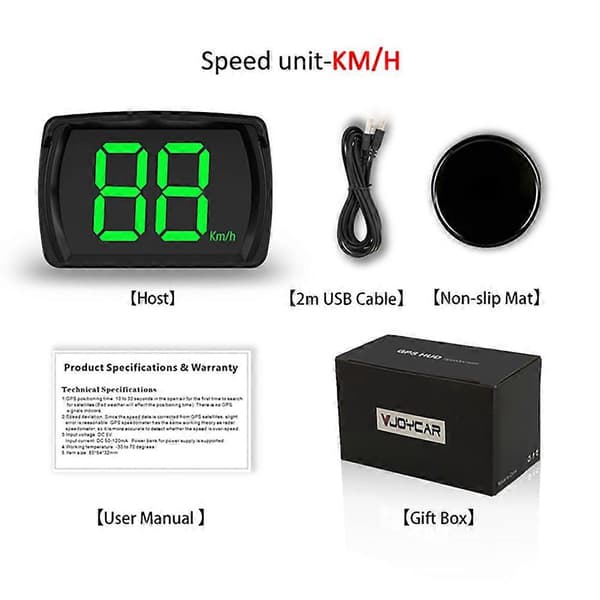 Bil GPS HUD USB Head-Up Display Digital Speedometer til Lastbiler Busser Elbiler USB Plug and Play