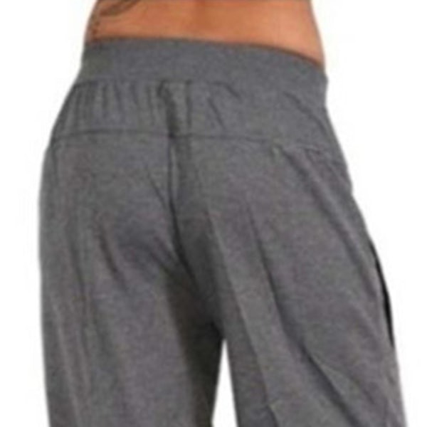 Uformelle myke bukser for kvinner Elastisk midje magekontrollbukser for løping utendørs innendørs fitness 4XL