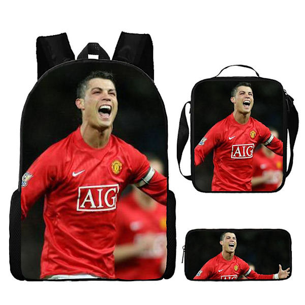 Football Star Cr7 Skolväska Reseryggsäck Lunchväska Case Present för barn studenter style 6