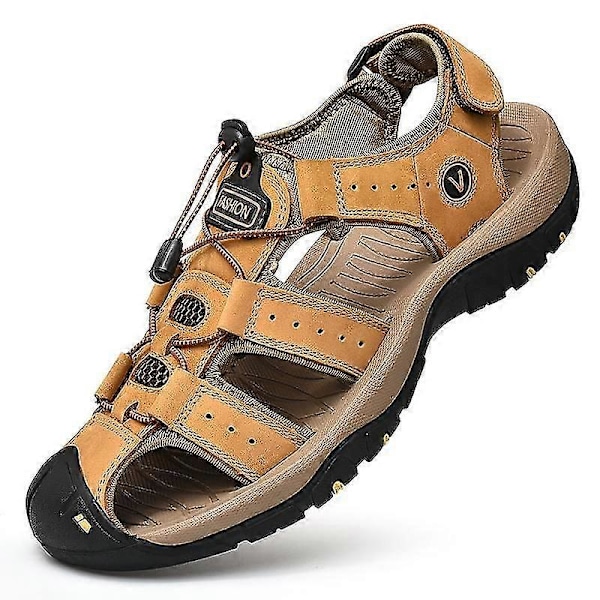 \"Herresandal Ægte Læder Herresko til Sommer Stor Størrelse Udendørs Vandresko Herre Sandaler Mand Hjemmesko Plus Størrelse\"