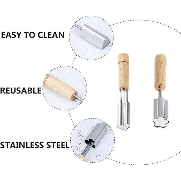 2 stk. Håndpres Cookie Stempler Kagepresse Stempler Form til Presse Stempel Fondant Kiks Cookie Kageforme