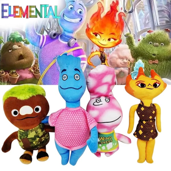 4-10 stk Nyt Pixar Elemental Plys Legetøj Crazy Element By Plys tegnefilm fyldt dukke Legetøj Anime Dukker Gave til fødselsdagsgave 10pcs