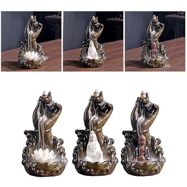 Røgelsesbrænder Keramisk Avalokitesvara Bodhisattva Buddha lotus Buddhisme Keramisk Håndværk Røgelsesholder til Boligindretning