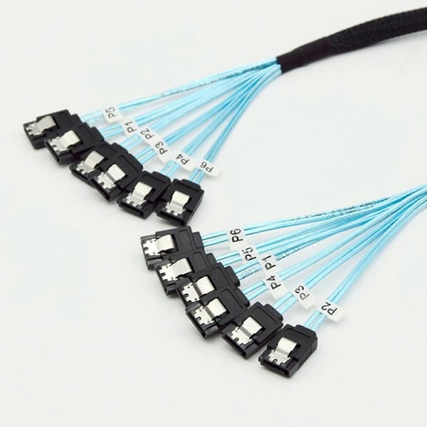 Sata 3.0 Datakabel Harddisk SSD Sata Kabel SAS Ledning 6Gbps 4 til 4/6 til 6