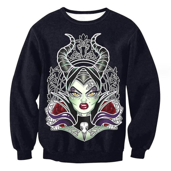 Dame Halloween Sweatshirts Uhyggelig sæson Langærmede skjorter Rundhalsoverdele Casual Pullover style 4 4XL