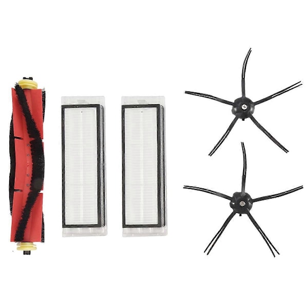 5 Sett Reservedeler Kompatible for S5 Max S6 S60 S5 S50 T6 Mopp Svart Sidebørste Tilbehør