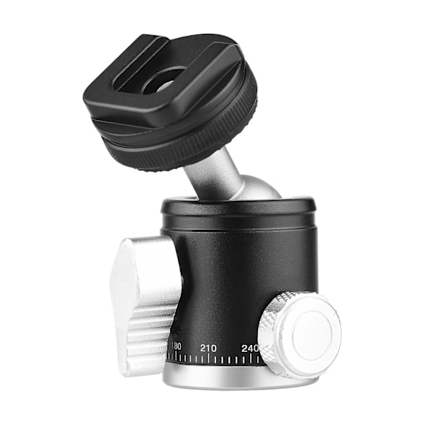 2-i-1 1/4 Skruv Cold Shoe Mount Kulhuvud Dubbel Användning Mini Kulhuvud 360° Roterbar Aluminiumlegering Bal