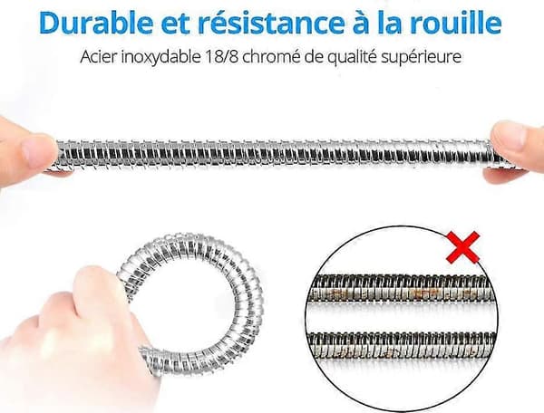 3m Dusjslange Rustfritt Stål