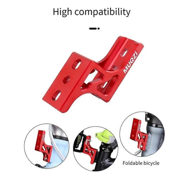 MUQZI Foldecykel Fronttaskeholder Adapter til Brompton DAHON Bagagebærer Riser Cykelmonteringsholder Red