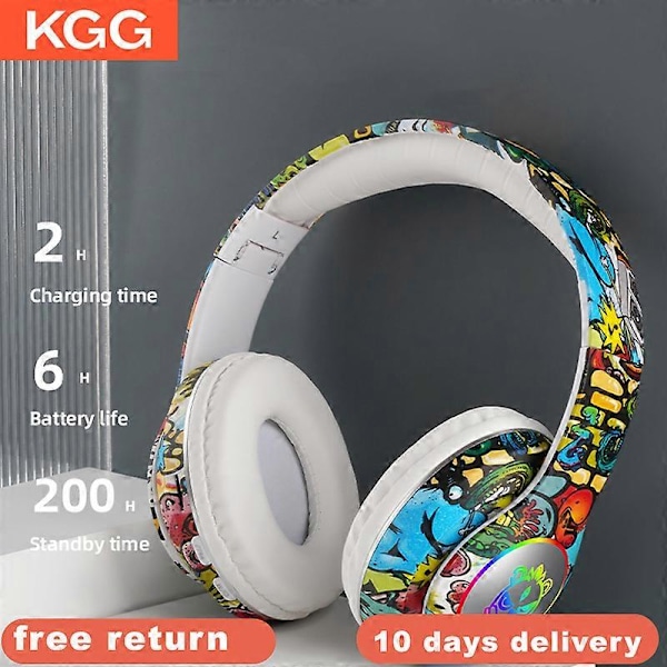 Lasten Bluetooth-kuulokkeet Langattomat kuulokkeet Bluetooth-nappikuulokkeet Musiikkipelikuulokkeet Kokoontaitettavat Salamavalokuulokkeet Lahja