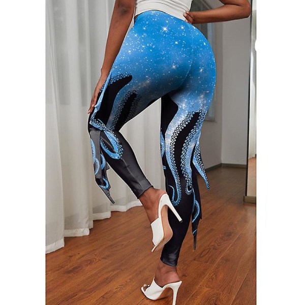 Halloween Leggings For Dame Fiskeskala Leggings Høyt midjet Full Length Bukser Halloween Leggings For Dance style 3 L