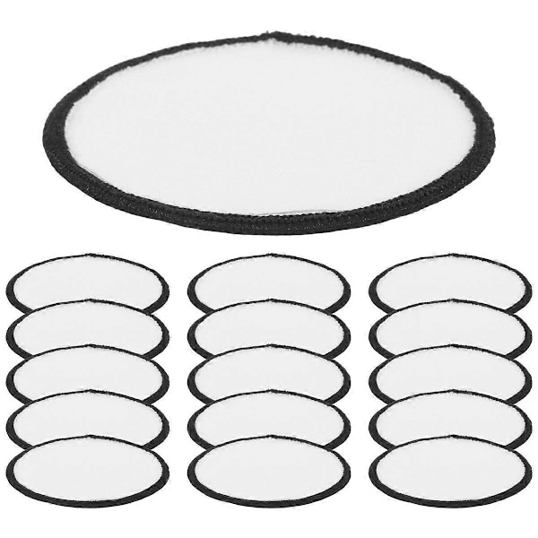 16 Stycken Sublimeringspatch Ämnen Kvalitets Tyg Stryk-på Cirkulär Blank Patch för Kläder, Hattar, Un