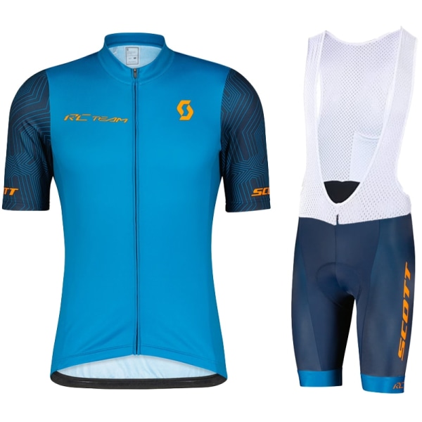 SCOTT Cykeltröjor Set Sommar Cykelkläder Andas MTB maillot Herr Kortärmade Cykelskjortor Ropa Ciclismo Ridbyxor Yellow Asian size - XL