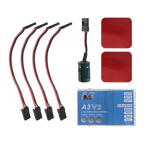 A3 V2 flygkontroller stabilisator 4 flyglägen för RC flygplan Flygplan RC Metall presenttillbehör f