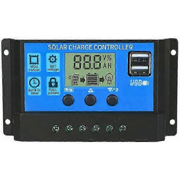 100A solarladdningsregulator med dubbla USB-portar för solpanelsbatteri