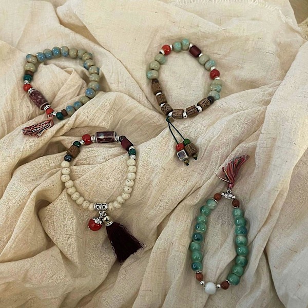 Pärlarmband Boho för Män Kvinnor Keramiska Pärlor Etniskt Armband Smyckesgåva Kreativ Glasyrstil Damarmband