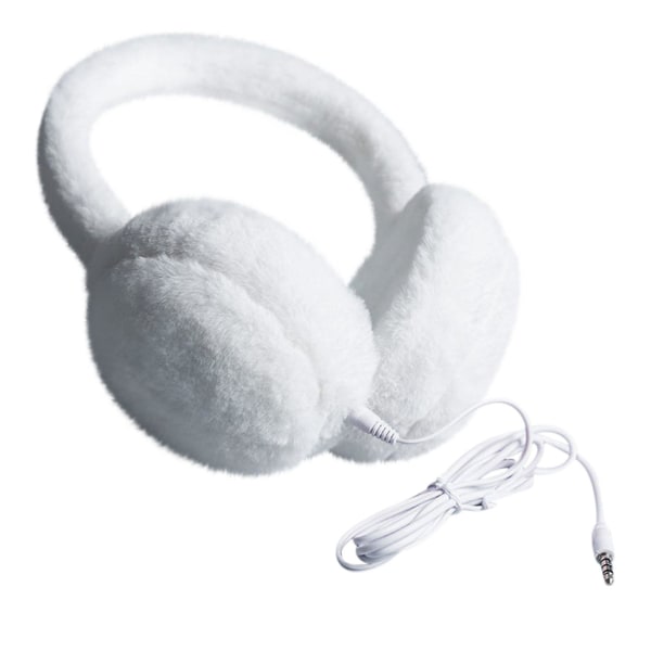 Bluetooth 5.0 høretelefoner med varme høreværn, vinter udendørs høretelefoner, varme og fortykkede høreværn, Bluetooth 5.0 høretelefoner White
