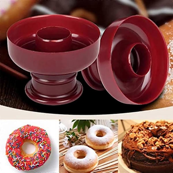 1 stk. Donut Bageform i Plastik Non-stick Dessert Maker Form Sikker Donut Skærer Brødskærer Donut Form Til Bagning Donut Form Donutforme Til Bagning Donu