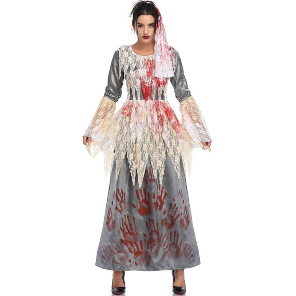 Halloween Day Of The Dead Horror Bloody Ghost Morsian Cosplay-asu Purim Masquerade Scary Zombie Vampire Devil juhlamekko Gray L