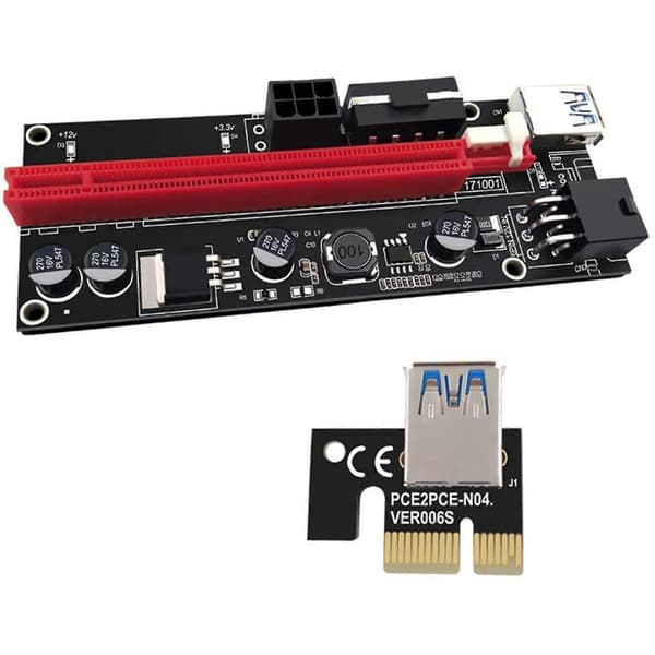 PCI-e Riser Card Express Kabel 1x Til 16x Grafisk Forlængerkabel 60cm USB 3.0 Forlængerkabel (sort linje)