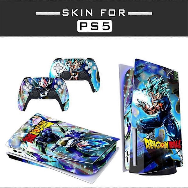 Klæbende Skin - Kompatibel med PS5 - Cover til at tilpasse konsollen - Aftagelig vinylfilm - Mat Satin HD-kvalitet (Disk, Dragon ball01)