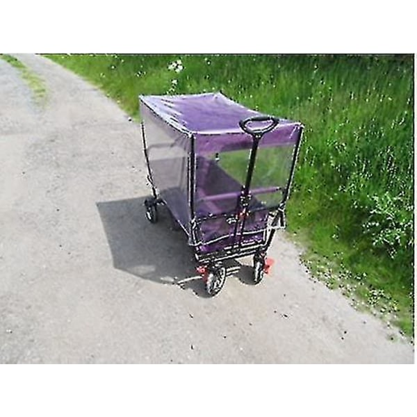 Sammenleggbar bærbar handlevogn for barn, egnet for å trekke vogn, sammenleggbar bobilcamping, strand, hage, 1 stk - transparent