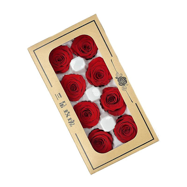Julepynt Jul Konserverede Friske Blomster Rose Blomsterbæger B Kvalitet 4-5cm8 Ægte Blomster Opbevar Blomster Æske Julegave