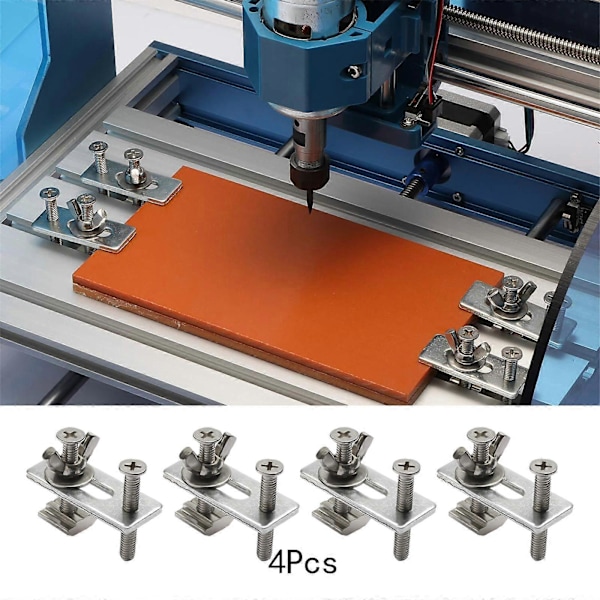 Graveringsmaskin Pressplate Klemme 4 stk for Bordsager Freser Trebearbeiding