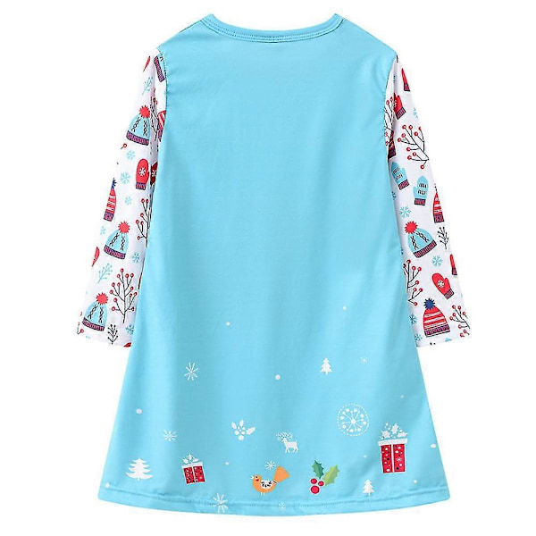 Kjoler Jul Børn Piger Langærmet Poset T-shirt Kjole Jul Santa Lange Toppe No3249