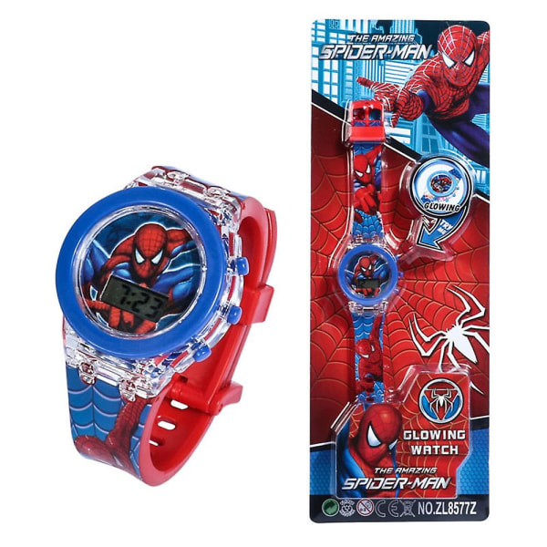 Børnehåndled Spider-mænd Frosne Elsa Mekanisk Ur Tegnefilm Superhelte Prinsesse Udendørs Led Digitale ure med justerbar rem style 1