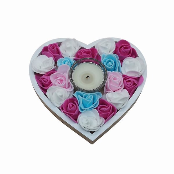 Hääkynttilänjalka Creative Heart Rose -kynttilänjalka Käsintehty romanttinen kynttilänjalka Ystävänpäivän joulupäivänä