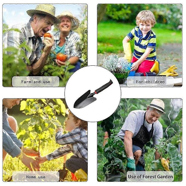 Blomsterspade Laget av Metall - Hagespade Med Ergonomisk Plasthåndtak - For Planting Og Transplantering (ShiKai)