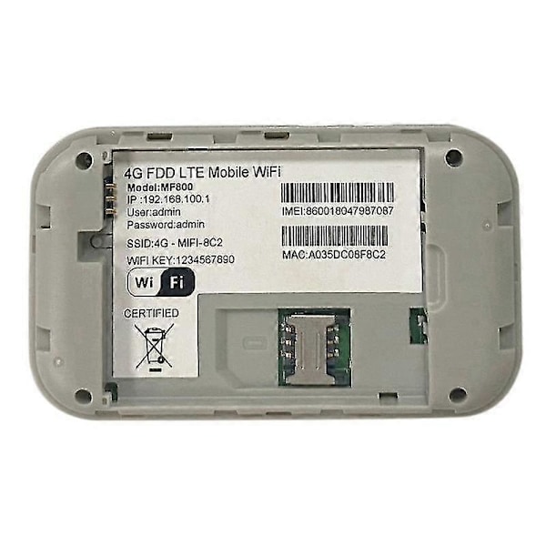Mf800 4G-version Bärbar Mifi Fick-Wifi-kort Router 150mbps
