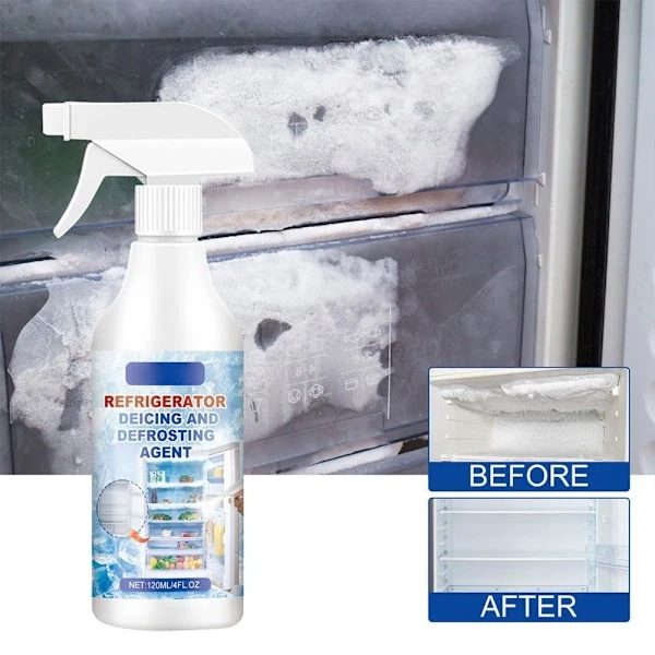 Kylskåpsfrys avfrostningsspray, uppgraderad version, 120 ml 3pc