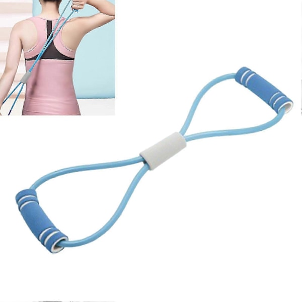 Figur 8 Dragare Tpe Skum Hög Elastisk Justerbart Motstånd Stretchband Bröstdragare För Styrketräning Blå