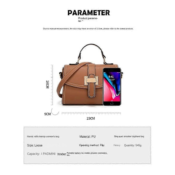 Dame Håndtaske Lille Firkantet Taske Mode Skuldertaske Enkel Messenger Taske