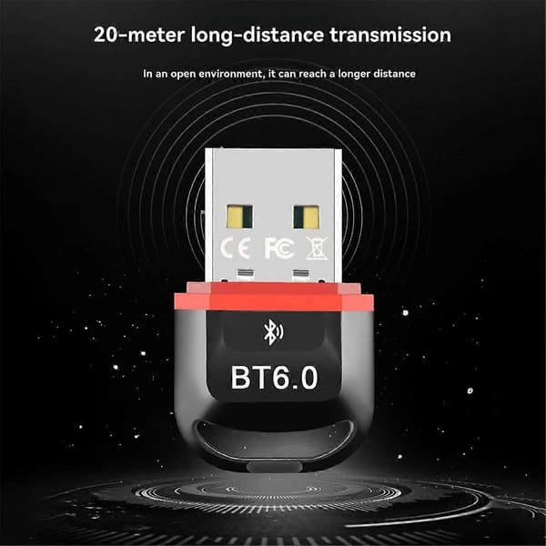 USB Bluetooth 6.0 Adapter USB Dongle Bluetooth Mottaker & Sender for Bluetooth Tastatur/Mus/