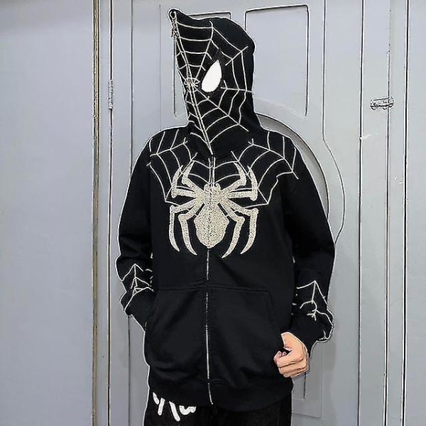 Spiderman hettegenser for menn, hettejakke for kvinner Streetwear, beste gave til jul Black L