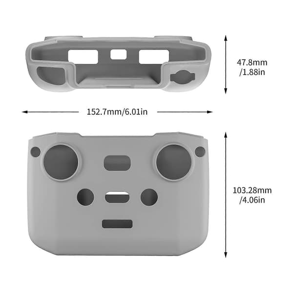 Bärbart skyddande silikonskal för MINI 3/2, RC-N1 Drönarfjärrkontroll Giftfritt skyddsfodral Grå