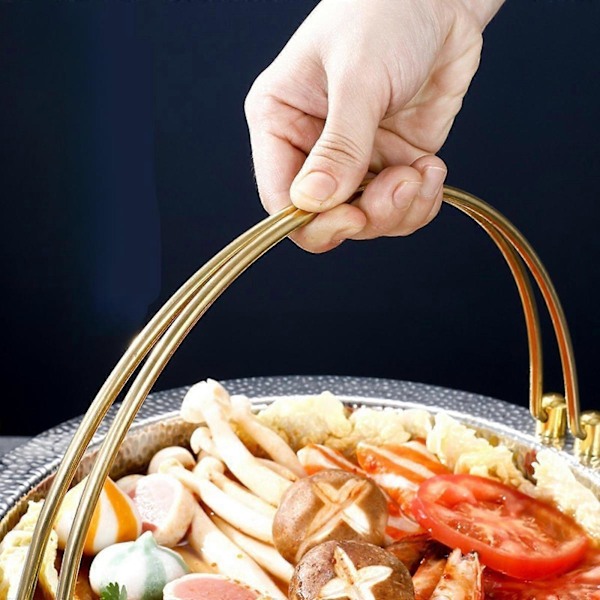 Sukiyaki-pannu Nabe-pata, japanilainen, kahvalla, ruostumattomasta teräksestä valmistettu yleiskäyttöinen riippuva keittoastia Sukiyaki Nabe-pata retkeilyyn ja vaellukseen