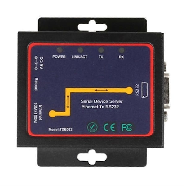 Industriell Modbus Seriell RS232 RS485 RS422 til Ethernet Konverter Enhetsserver RTU/UDP RJ45 til RS232