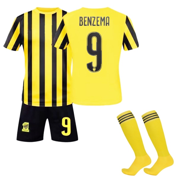 23 Saudi Jeddah United trøje nr. 9 Benzema nr. 7 Kanter børns kortærmede jakkesæt fodbolddragt NO.9 BENZEMA M
